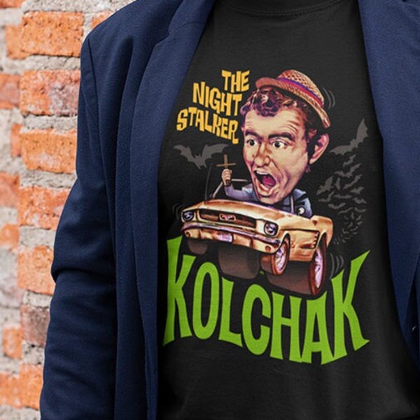 Kolchak Tee Hot Rod Shirt 1966 Mustang Convertible T The Night Stalker T-shirt Carl Kolchak's Car Nightstalker by Home Studio HomeStudio