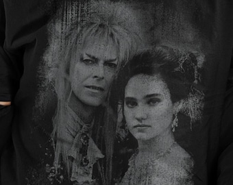 Jareth Tshirt Labyrinth Tee Shirt Sarah Williams David Bowie  T shirt Retro Cool T-Shirt The Goblin King 80s 1980s Masquerade Ball