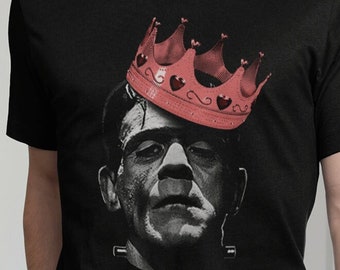 Valentine's Day Frankenstein Shirt The Bride of Frankenstein Holiday T Shirt Cool T-Shirts Horror Love T-Shirt Gothic Tee Monsters February