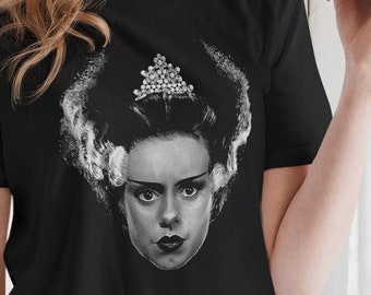 The Bride of Frankenstein Shirt Audrey Style T Shirt Cool T-Shirts Hollywood Glam Horror T-Shirt Gothic Tee Breakfast Monsters Fashion Love