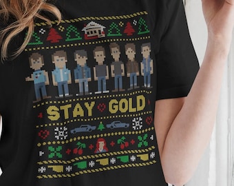 The Outsiders T Shirt Christmas Ugly Sweater TShirt Holiday Fashion Outsiders Merch Xmas T-Shirt Stay Gold Ponyboy Tees Gift For Daughter