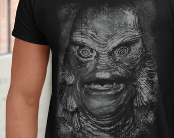The Creature from The Black Lagoon Shirt Gill Man T Shirt Cool Gill-man T-Shirts Horror Top Gillman T-Shirt Gothic Classic Monsters Merch