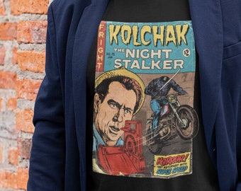 T-Shirt Kolchak The Night Stalker Shirt Kolchak Motorcycle Tee Shirts Carl Kolchak T Tshirt Horror Comic Book Style Merch Classic Monsters A