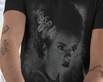 Bride of Frankenstein Shirts Monster Tee Shirts Goth Day Clothing T Shirt Classic Horror T-Shirt Black Gothic T Shirts Horror Shirt Grunge