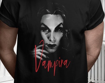 Vampira Hollywood Face Shirt Horror T Shirt Cool Vampire Unisex T-Shirts Classic Horror T-Shirt Gothic Tee Monster Merch Vampires 4xl 5xl