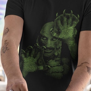 The Creature from The Black Lagoon Shirt Gill Man T Shirt Cool Gill-man T-Shirts Horror Gillman T-Shirt Gothic Classic Monsters homestudio