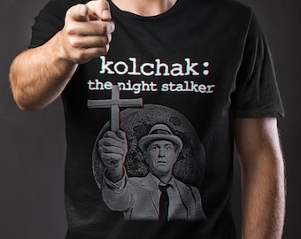 3D Effect Kolchak The Night Stalker T-Shirt by HomeStudio Kolchak Tee Shirt Carl Kolchak T Tshirt Horror Merch Classic 70 Tees Vampire Cross