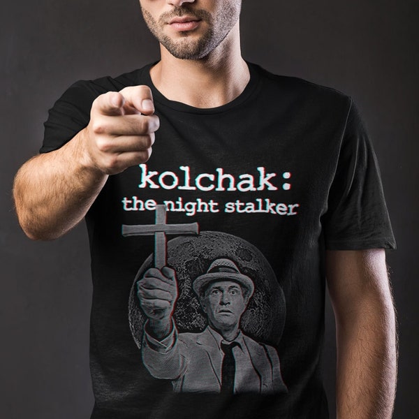 3D Effect Kolchak The Night Stalker T-Shirt by HomeStudio Kolchak Tee Shirt Carl Kolchak T Tshirt Horror Merch Classic 70 Tees Vampire Cross