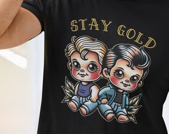 The Outsiders Shirt Ponyboy and Johnny Outsider T-shirt Stay Gold Shirts Book Merch Gifts For Daughter School Teacher Fun Teach Greasers ELA