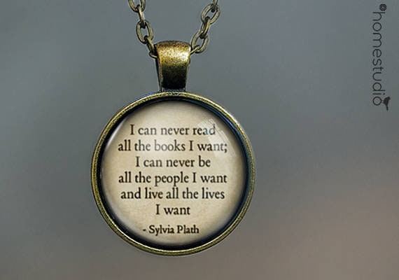 Quote If You Want to Be Happy Be Literary Poem Art Literature Pendant Necklace Vintage Bronze Chain Statement Necklace Handmade Jewelry Gifts