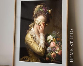 Funny Bathroom Art Print - Vintage Lady Picture, Powder Room Humor, Quirky Bath, Victorian Floral Style