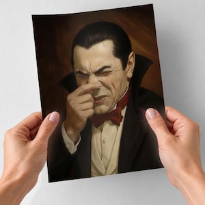 Dracula Bathroom Print - Funny Gothic Wall Art, Vampire Guest Bath Decor, Spooky Halloween Humor image 2