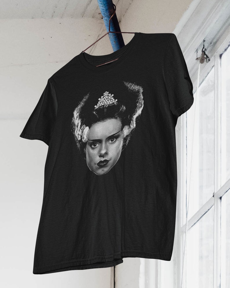 The Bride of Frankenstein Shirt Audrey Style T Shirt Cool T-Shirts Hollywood Glam Horror T-Shirt Gothic Tee Breakfast Monsters Fashion Love image 4