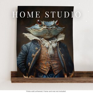 Maryland Blue Crab Portrait - Chesapeake Bay Decor, Coastal Kitchen Art, Quirky Seafood Print image 2