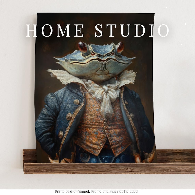 Maryland Blue Crab Portrait - Chesapeake Bay Decor, Coastal Kitchen Art, Quirky Seafood Print image 2