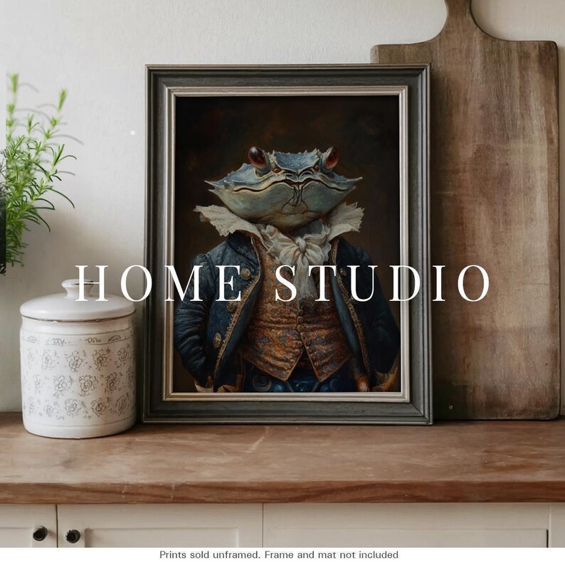 Maryland Blue Crab Portrait - Chesapeake Bay Decor, Coastal Kitchen Art, Quirky Seafood Print image 6