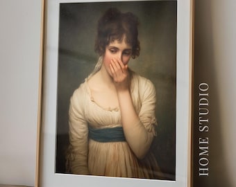 Regency Bathroom Picture - Funny Art Print, Jane Austen Woman, Powder Room Humor, Pride Prejudice