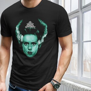 The Bride of Frankenstein Shirt Audrey Style T Shirt Cool T-Shirts Hollywood Glam Horror T-Shirt Gothic Tee Breakfast Monsters Fashion Love image 3