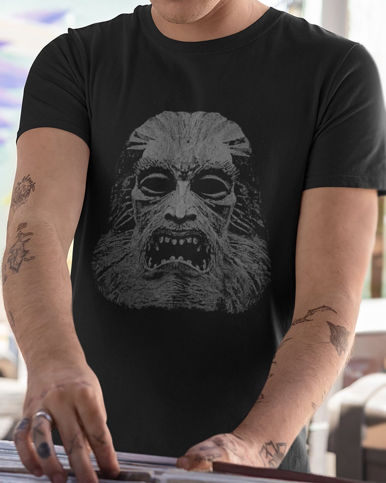 Zardoz T-Shirt Sci Fi Tee Shirt 1974 Pop Culture TShirt Cool Tshirts Weird Classic Retro Tees Horror Science Fiction 70s 1970s GRAY