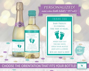 wine bottles for baby shower favors