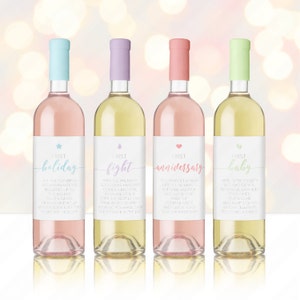Wedding Milestone Wine Labels Poem First Wine Gift Set, Personalized Custom Bridal Shower Wedding Gift Idea - Fight, Holiday, Anniversary