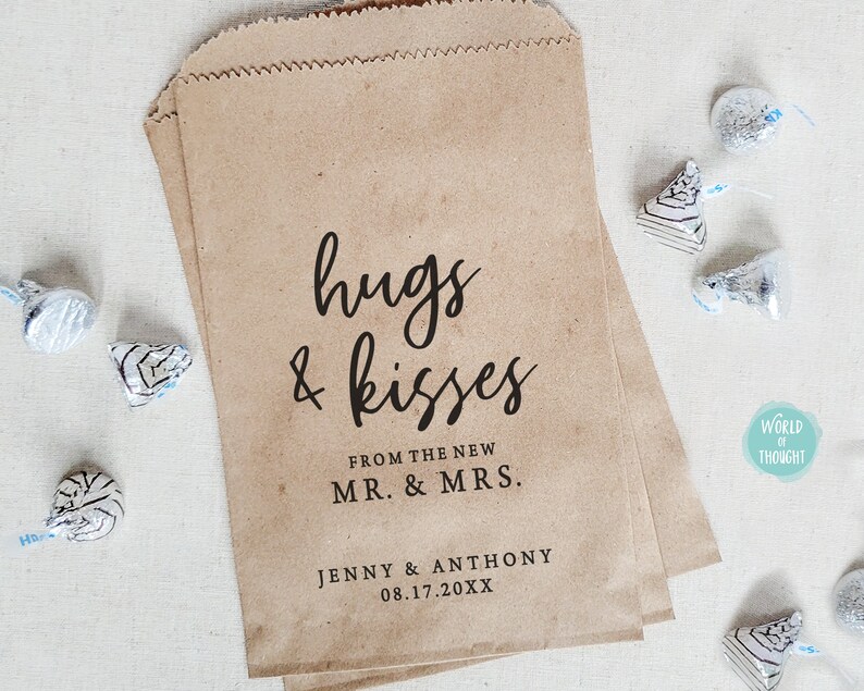 Wedding Shower Favor Bag Custom Personalized Thank You Bags Etsy