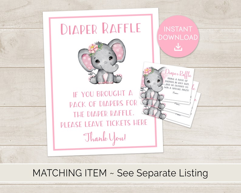 Baby Elephant Baby Shower Favor Labels, Custom Personalized Baby Shower Hand Sanitizer Favor Stickers Pink Flower Baby Girl Shower WT002P image 6