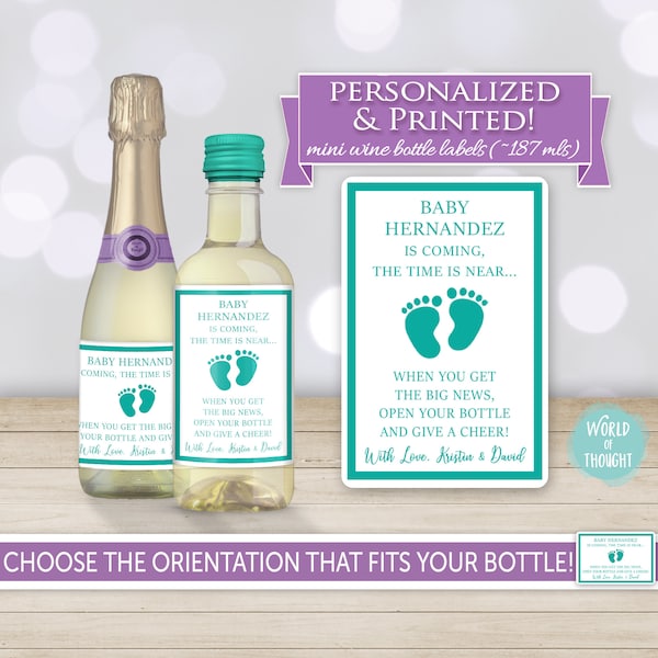 Wine Bottle Labels Baby Shower Etsy