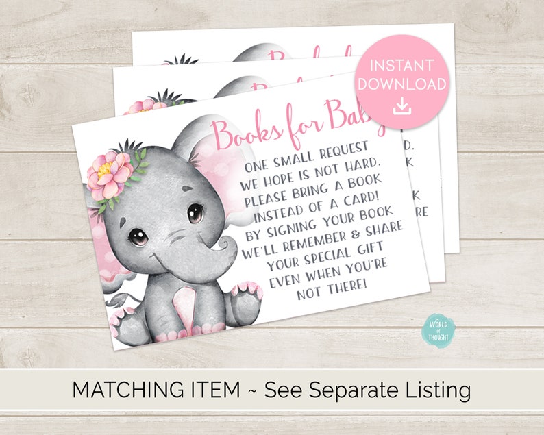 PRINTED Elephant Girl Flower Theme Baby Shower Water Bottle Label Wrap Personalized Water Bottle Labels WT002P image 9