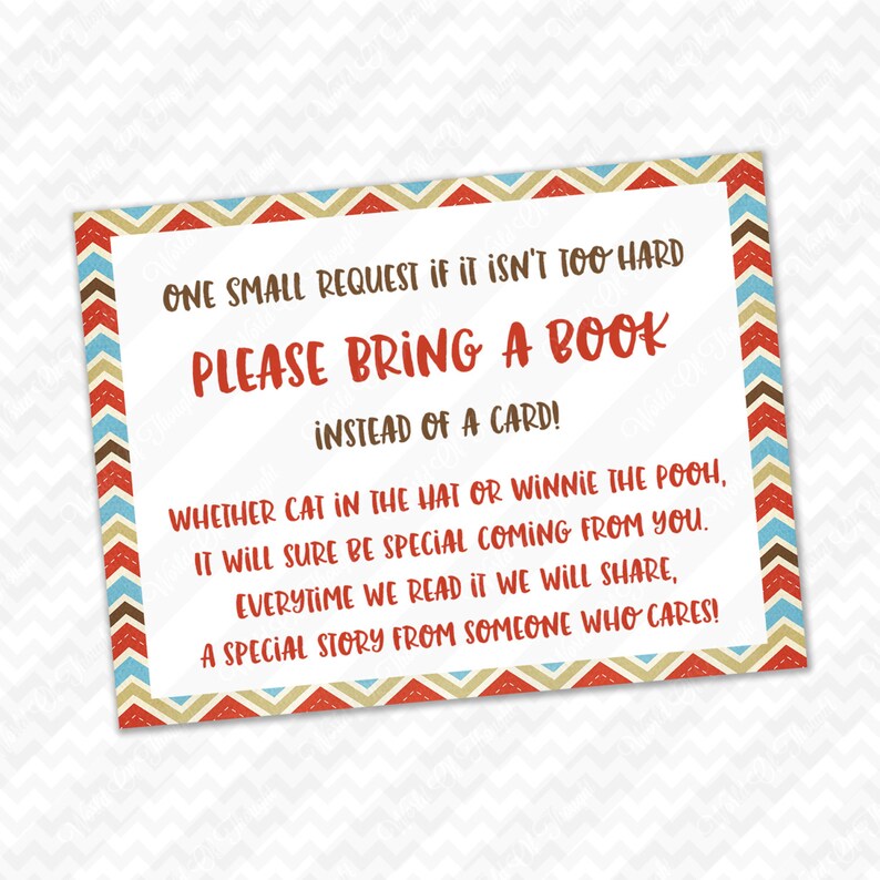 Please Bring A Book Instead Of A Card Insert For Baby Shower Etsy Please Bring A Book Instead Of A Card Insert For Baby Shower Etsy