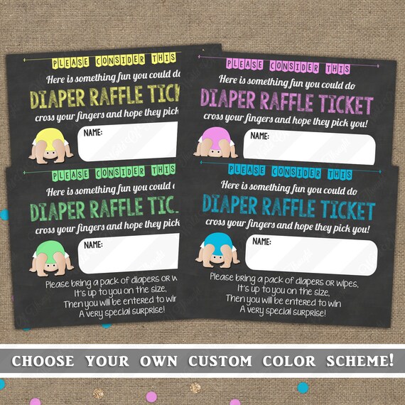 diaper raffle ticket for baby shower diaper wipes bottoms etsy