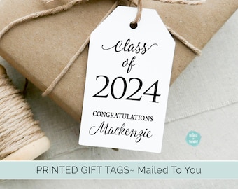 PRINTED Personalized Graduation Tags | Custom Finished Cardstock Party Favor Gift Hang Tags