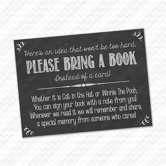 Please Bring a Book Instead of a Card Insert for Baby Shower | Etsy