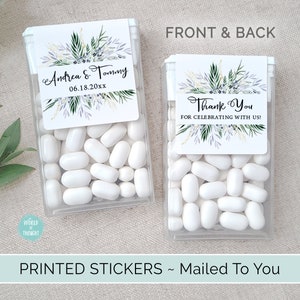PRINTED Bridal Shower Tic Tac Mint Favor Stickers, Custom Personalized Wedding Shower Favor Labels | Tic Tac Wedding Favor - Set of 12
