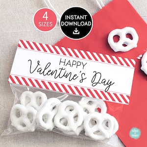 TÉLÉCHARGEMENT IMMÉDIAT Décoration de sac de gâteries pour la Saint-Valentin | Topper imprimable en bonbons pour la Saint-Valentin, Saint-Valentin de l'école, Saint-Valentin d'un camarade de classe