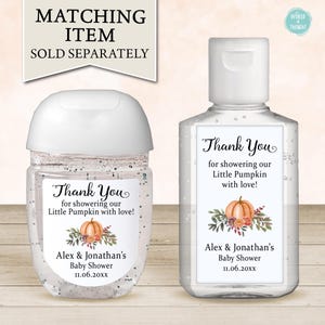 Baby Shower Favor Bags With Stickers, Baby Sprinkle Treat Bags, Little Pumpkin Favors, Stand Up Pouches, Thanks for Popping By image 5