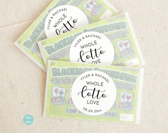 Whole Lotto Love Favor Stickers, Wedding Lotto Ticket Favor Stickers, Wedding Favors, Bridal Shower Favors