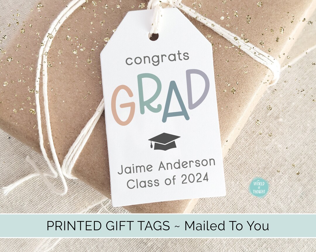 Personalized Graduation Gift Tags | Congrats Grad Custom Finished ...