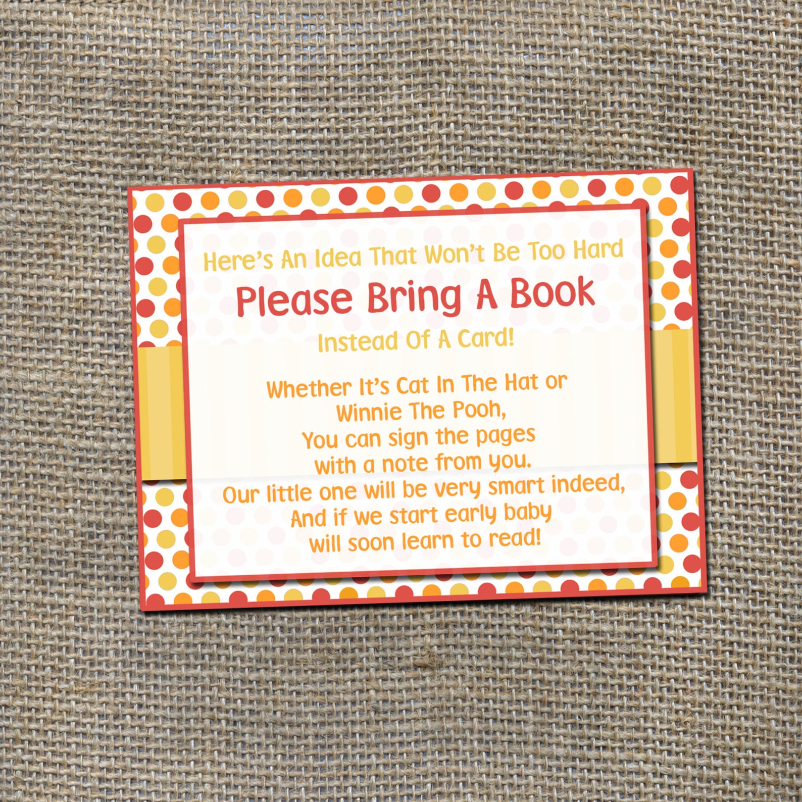 please-bring-a-book-instead-of-a-card-insert-card-for-baby-etsy