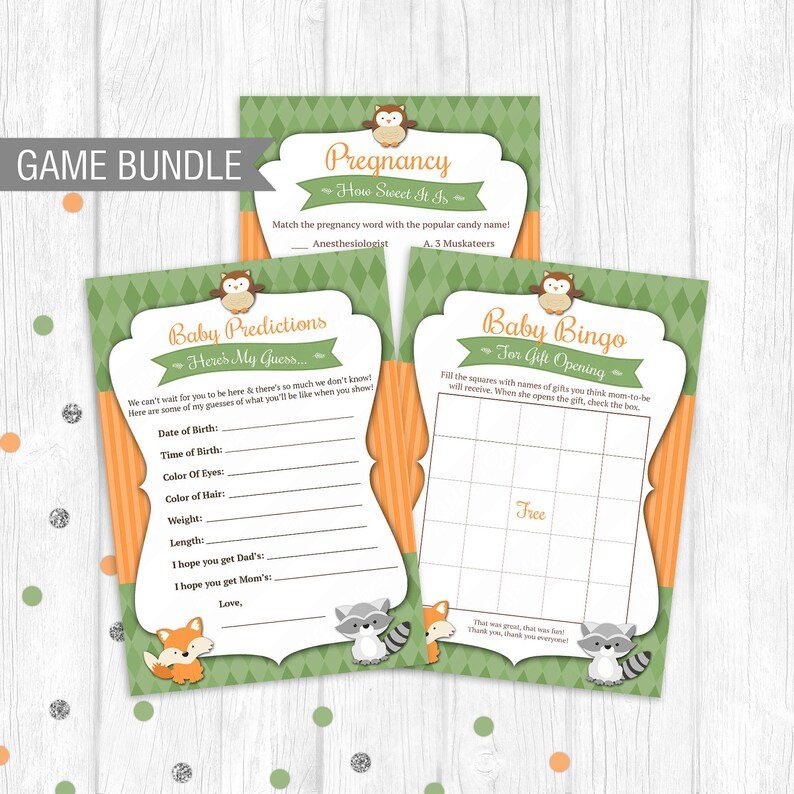 Woodland Friends Baby Shower Game Bundle Forest Fox Theme Etsy Woodland Friends Baby Shower Game Bundle Forest Fox Theme Etsy