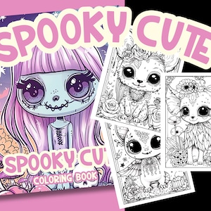 Digital Download Pastel Goth Creepy Cute 50 Pages Halloween Coloring Book Printable Coloring Sheets Pdf Kawaii Printable