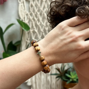 Authentic Jerusalem Olive Wood Christian Bracelet