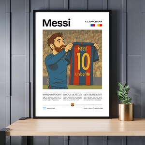 Messi Barcelona Barca Argentina Poster, Soccer Art Printable, Ghibli Modern, Soccer Gifts, Sports Poster, Football Poster, Soccer Wall Art