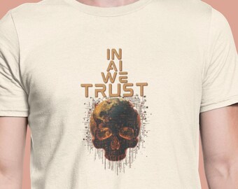 Camiseta divertida de IA con estampado de calavera cyberpunk, regalo de humor tecnológico / ¡Ríete de esto!