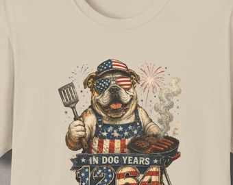 Camiseta patriótica para perros, camiseta para barbacoa del 4 de julio, regalo divertido para bulldog americano, atuendo para fiestas navideñas.