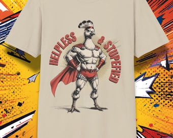 Camiseta de superhéroe improbable, camiseta clásica de dibujos animados, parodia de gente tonta / Ríete de ello