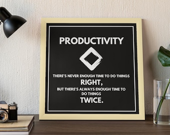 Póster divertido de productividad: Arte mural humorístico para la oficina en casa
