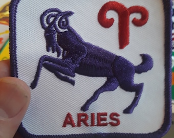 ZODIAC embroidered cloth patch ARIES ram horoscope sign