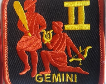 ZODIAC embroidered cloth patch GEMINI twins horoscope sign