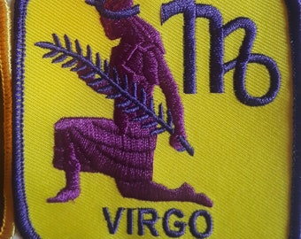 ZODIAC embroidered cloth patch VIRGO maiden virgin  horoscope sign